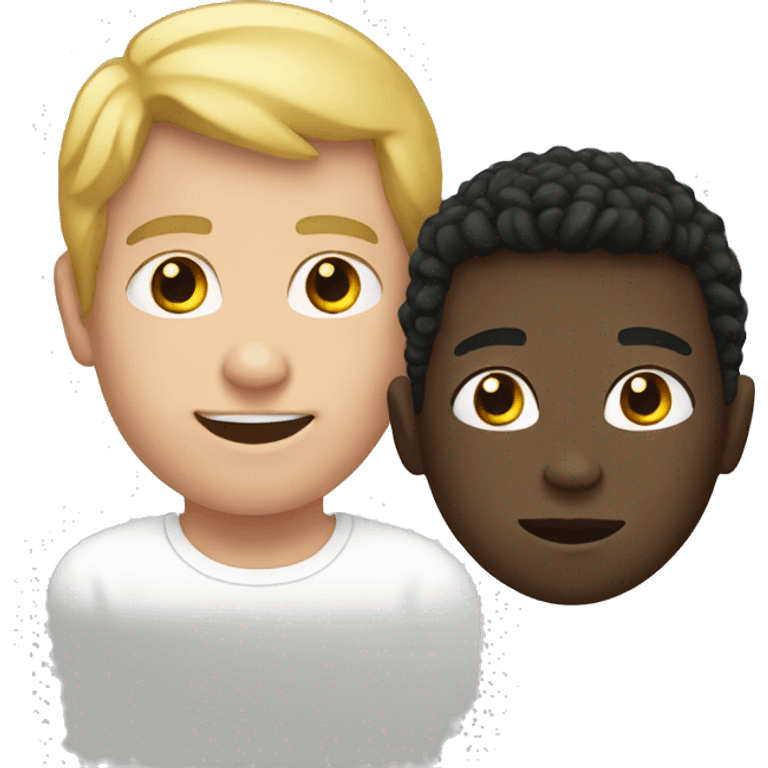 black guy with white kid emoji