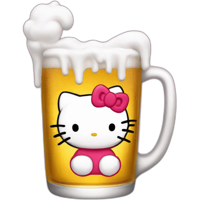 Hello kitty drink beer emoji