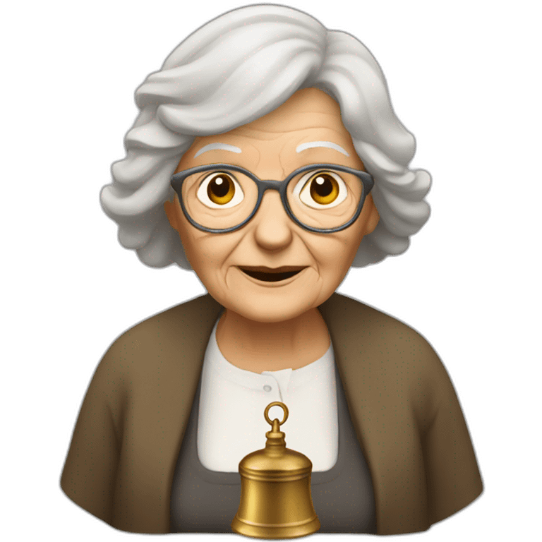 Old woman with a church bells emoji