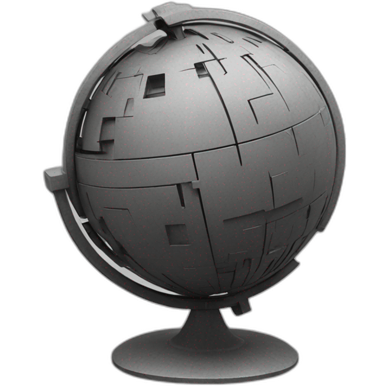 globe in space (brutalist style art) emoji