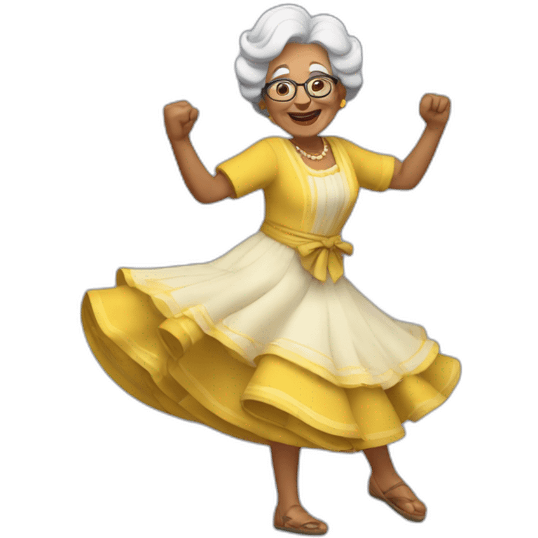 Anciana bailando regueeton emoji