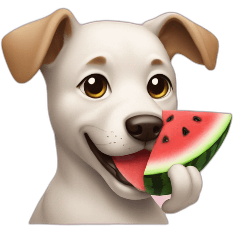 dog eats a watermelon emoji