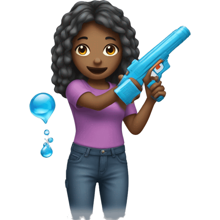 Girl holding water gun emoji