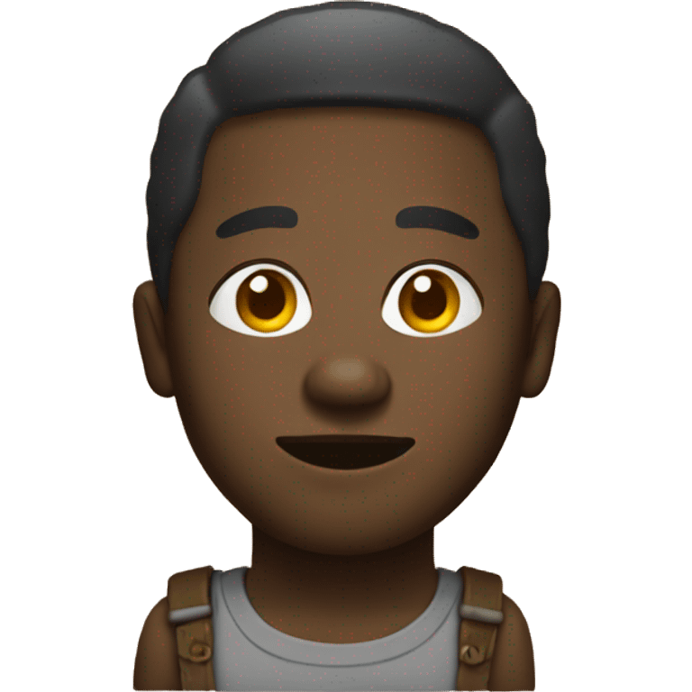 Black person with wood emoji