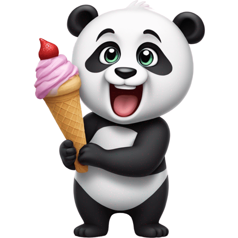 Panda eating ice cream emoji