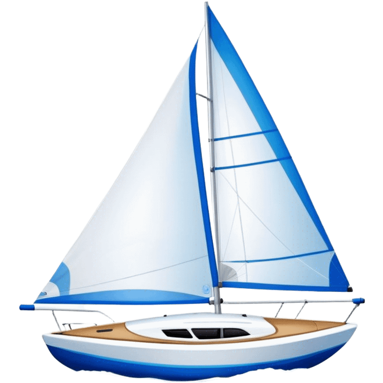 Sailboat - Sunfish (Model Year: 2021) (Iconic colour: Bright sail with blue and white) emoji