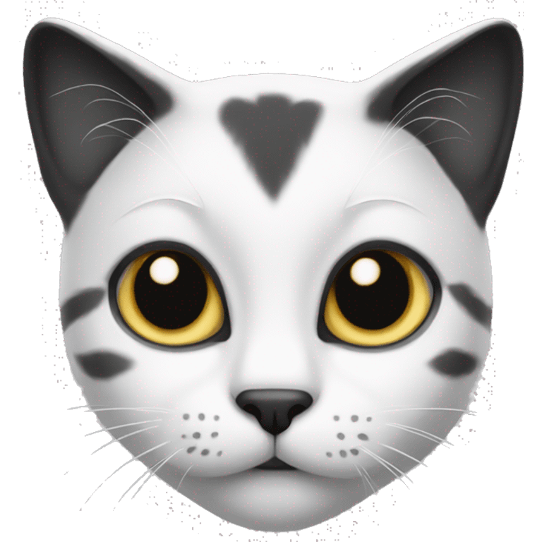 Cat White and Black. emoji