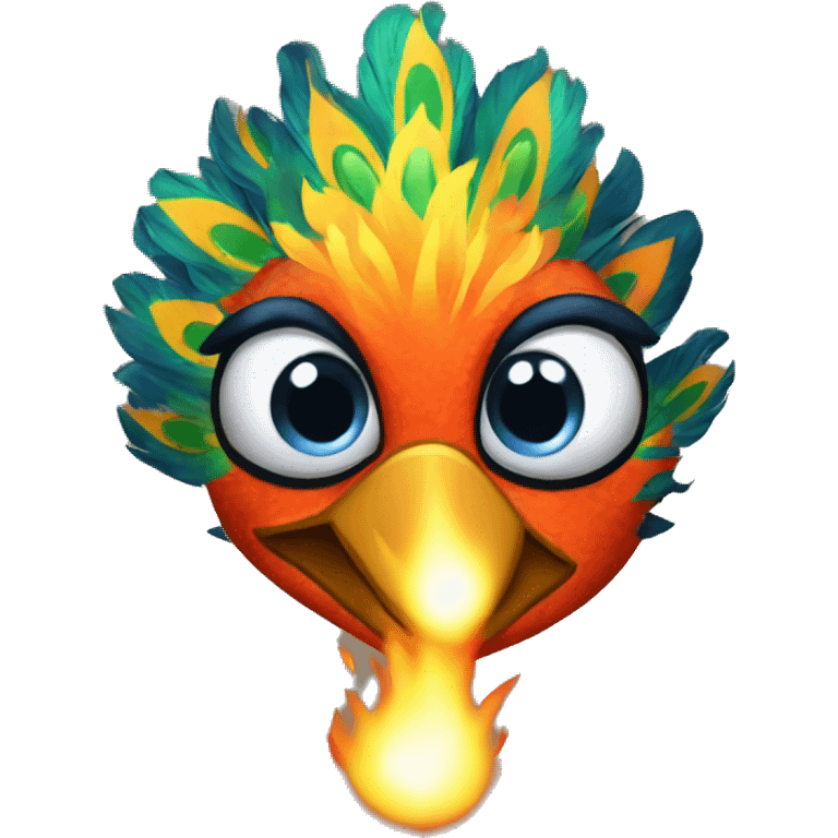 Flaming peacock emoji