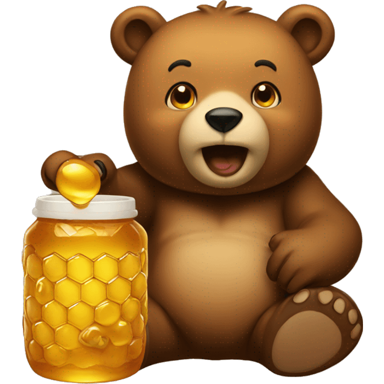 bear eaing honey emoji