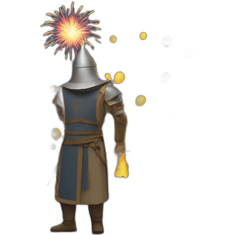 medieval Pyrotechnician seeing some fireworks go off emoji