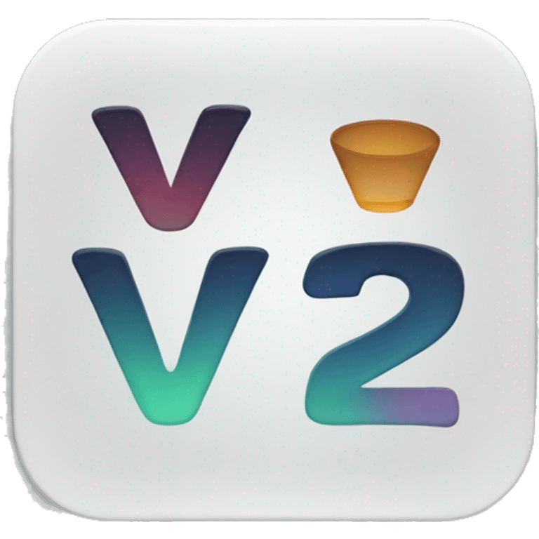 a logo like iphone app with the text "v2" inside emoji