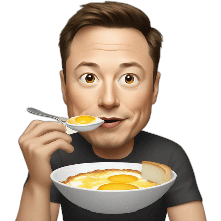 Elon musk eating breakfast emoji