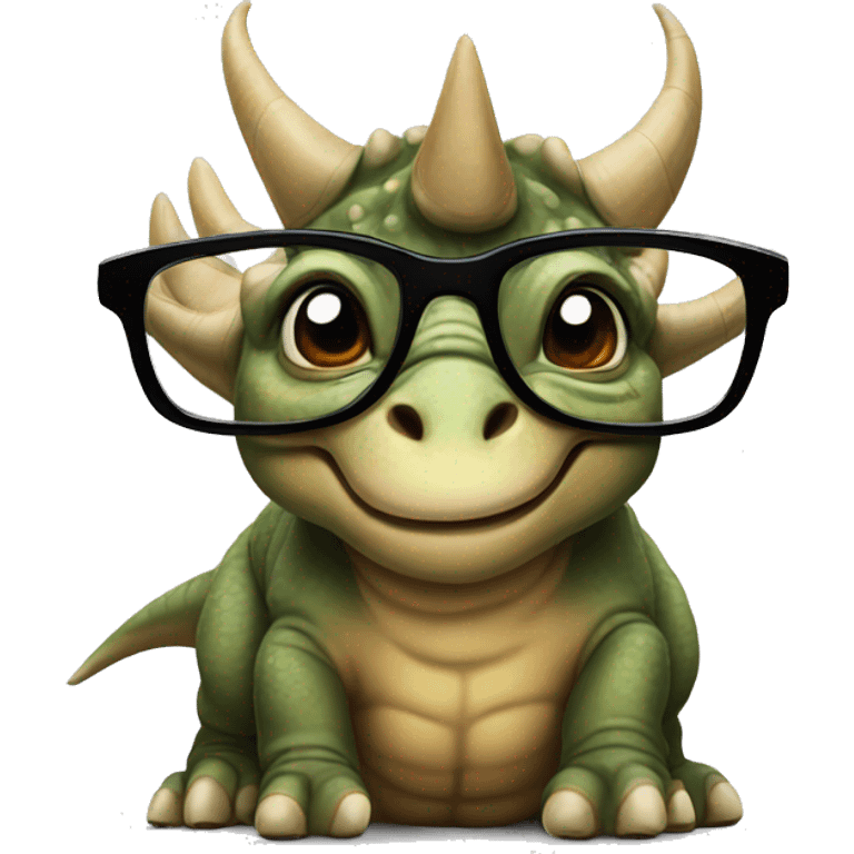 Triceratops with glasses emoji