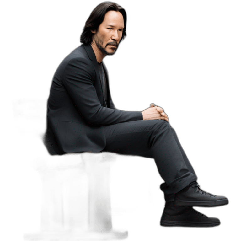 Keanu Reeves sitting on the corner of a sad bench emoji