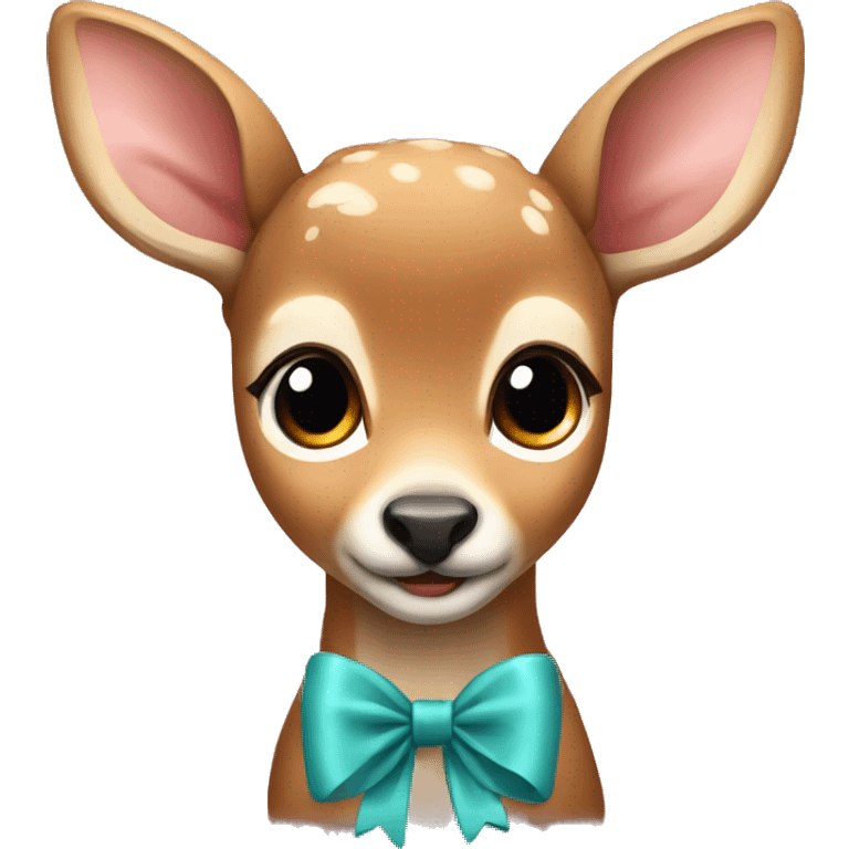 Fawn with a bow emoji