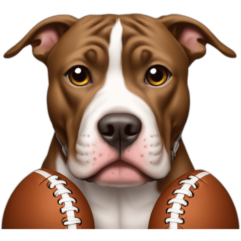 A pit bull wearing football pads emoji