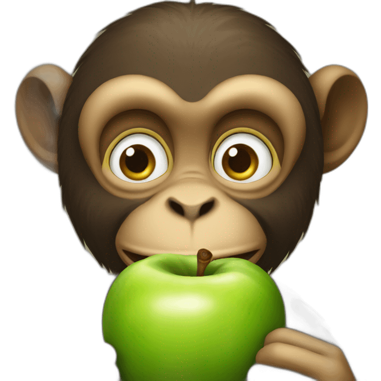 monkey eating apple emoji