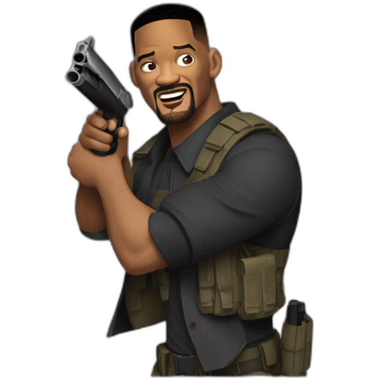 Will smith qui tient un fusil emoji