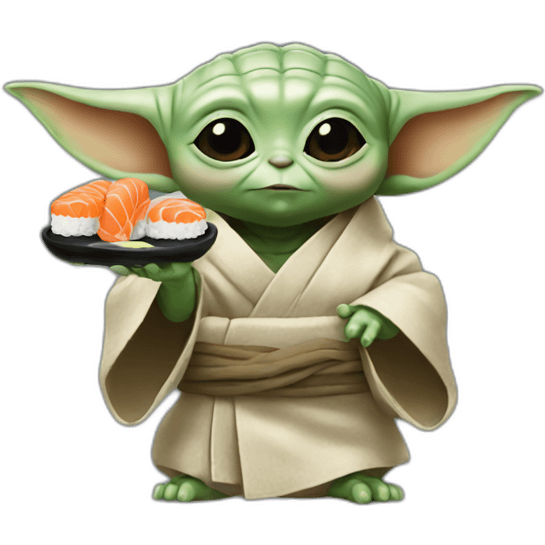 Baby yoda eat sushi emoji