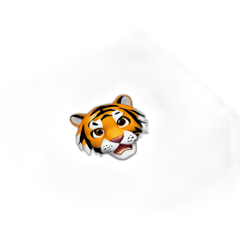 A tiger on a MacBook emoji