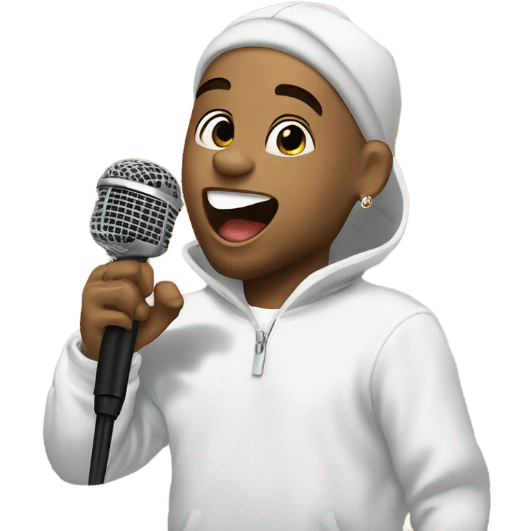 Chris brown with mic emoji