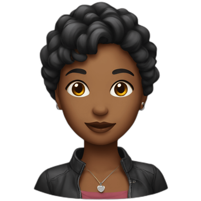 Cute black women with cat emoji