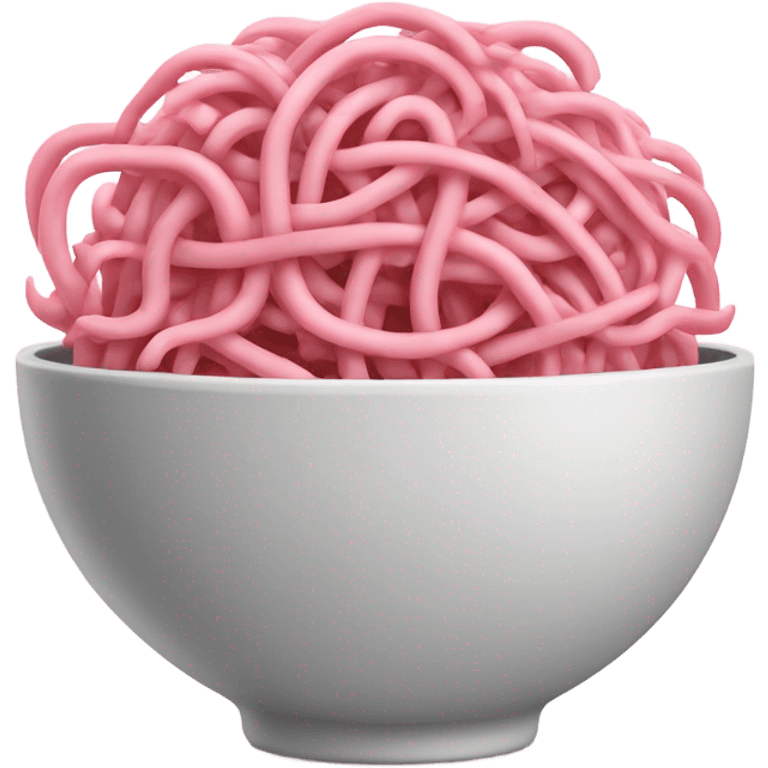 pink noodle brain  in a bowl emoji