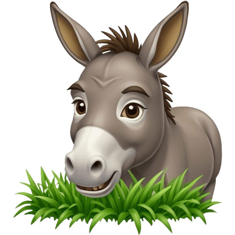 donkey chews grass emoji