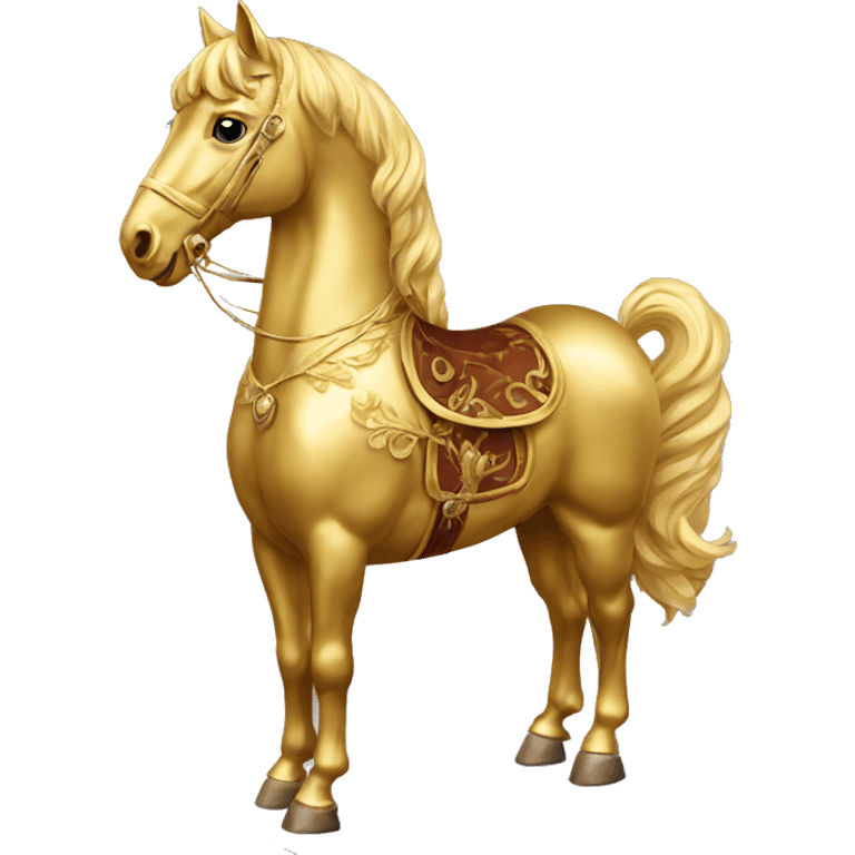 Gilded vintage horse emoji