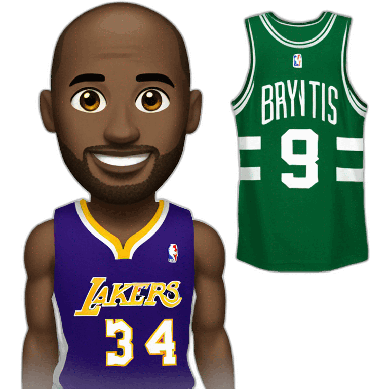 kobe bryant with celtics jersey emoji