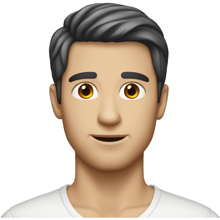 white guy with short dark hair emoji