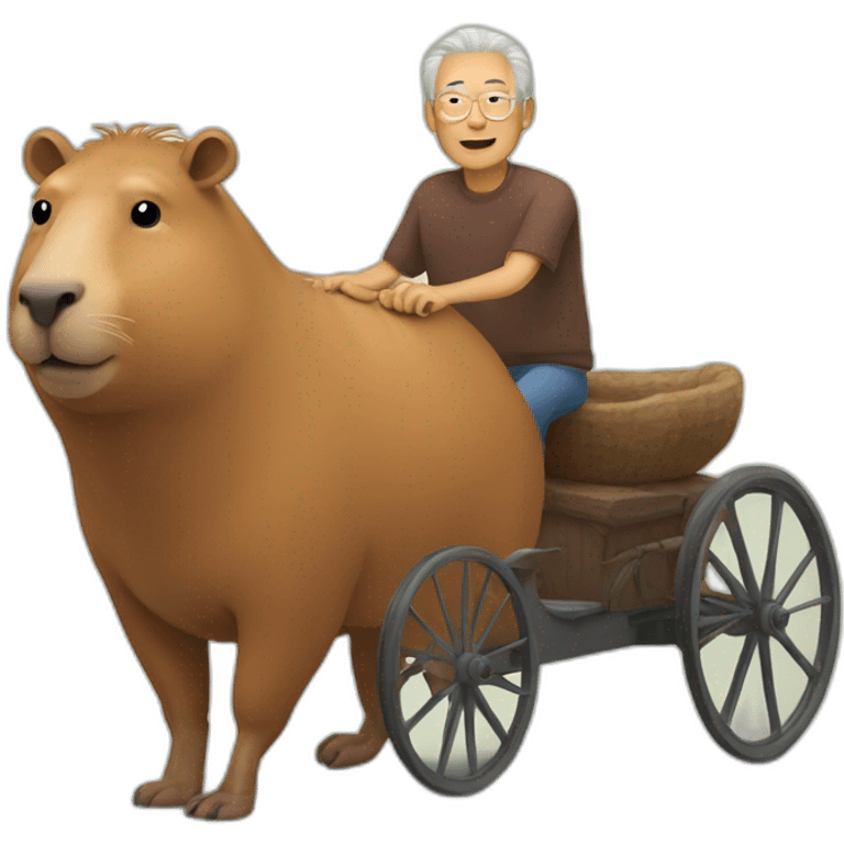 grandfather ride on a capybara emoji