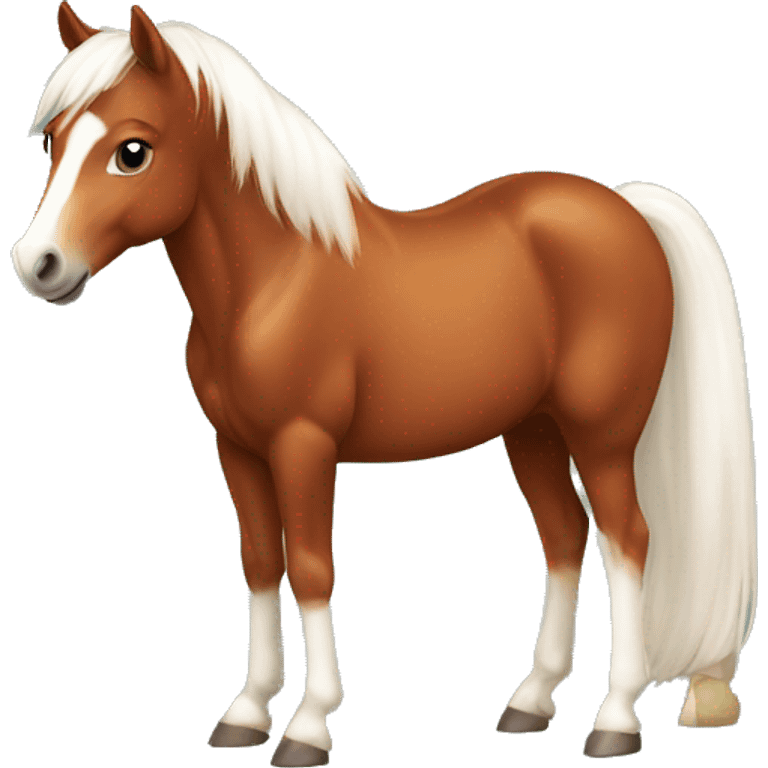 Chestnut pony with white blaze emoji