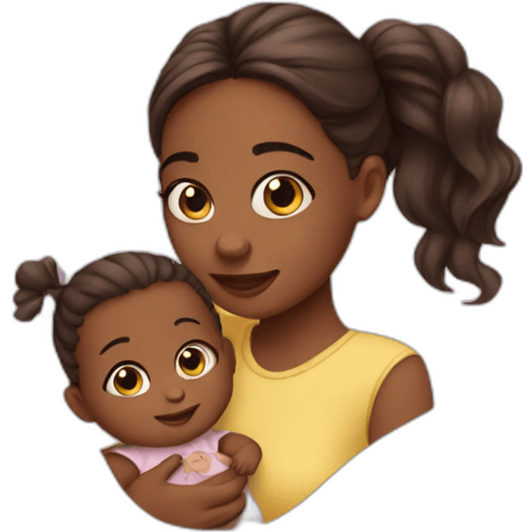 Girl and a baby emoji