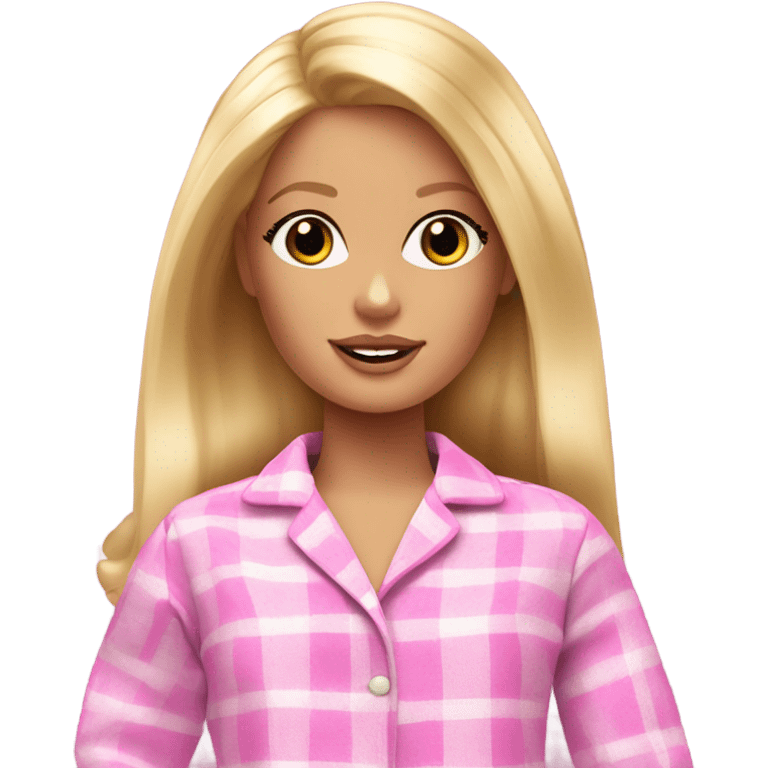 Blonde Barbie wearing pajamas  emoji