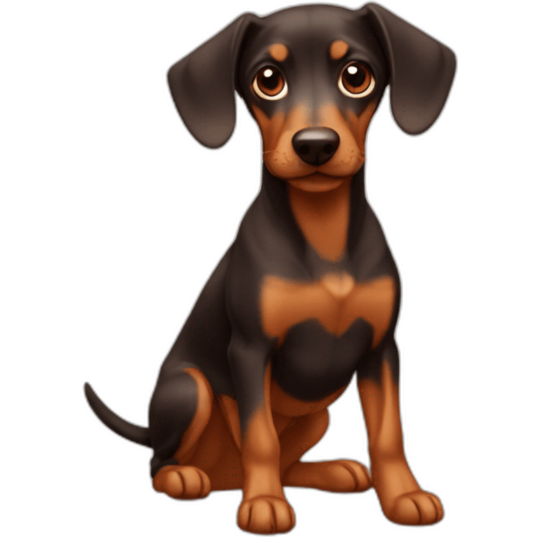 Dashound + pinscher brown  emoji