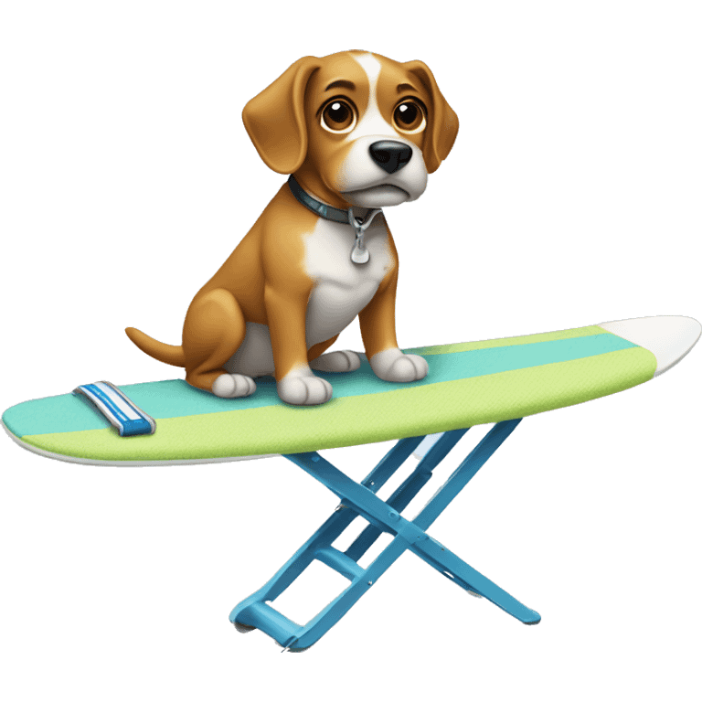 Dog surfing on an ironing board  emoji