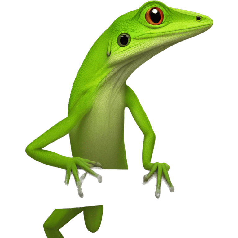 Green anole male  emoji