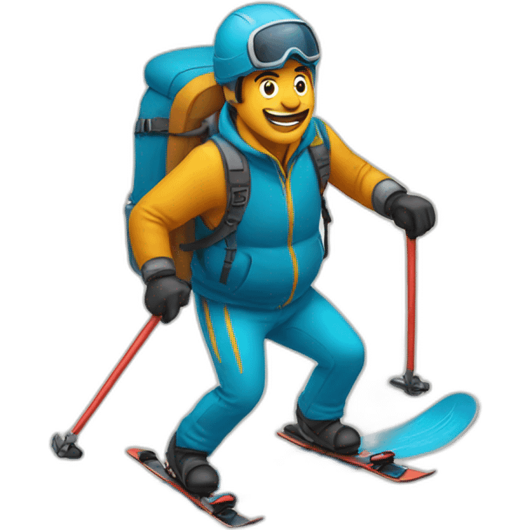 food delivery guy on skis emoji