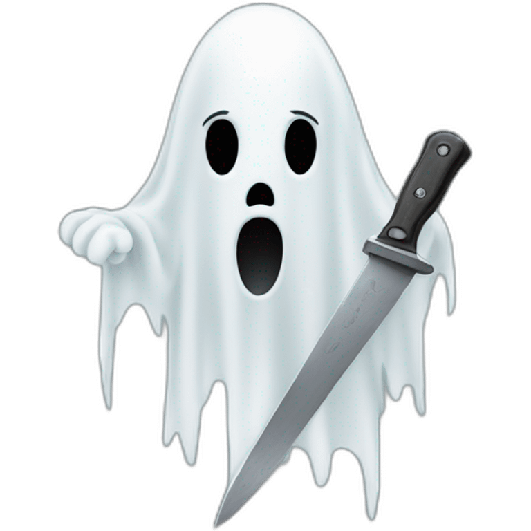 Ghost with knife and angry face emoji