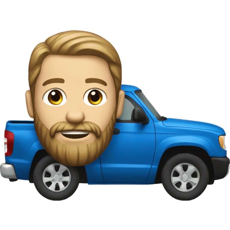 White Man with beard and blue truck emoji