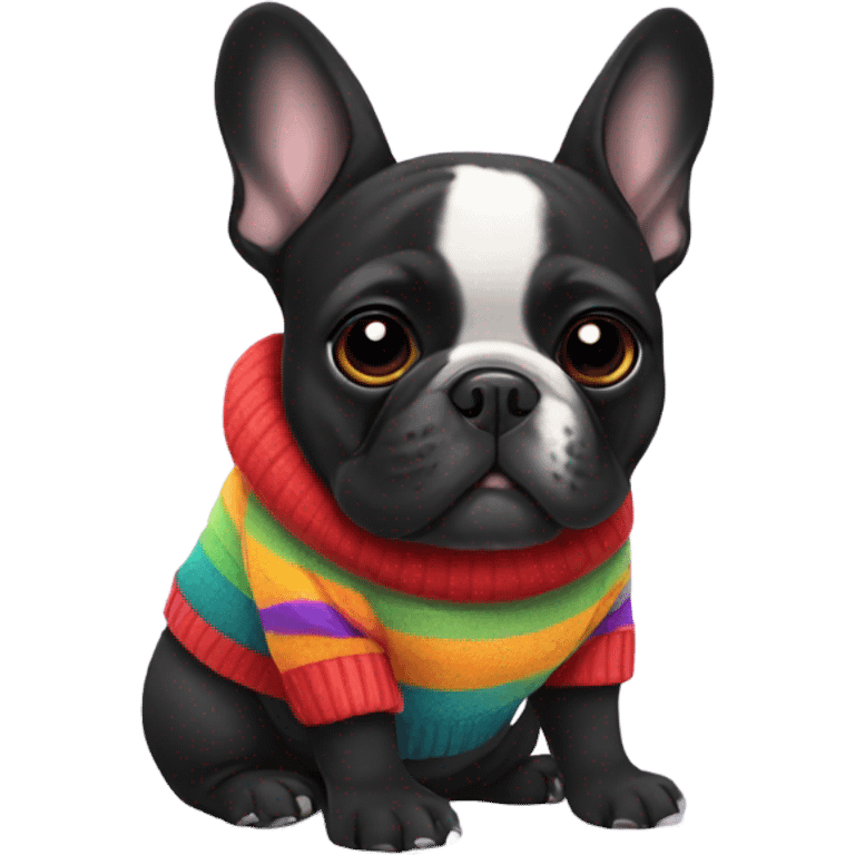 Cute frenchie black one with pullover  emoji