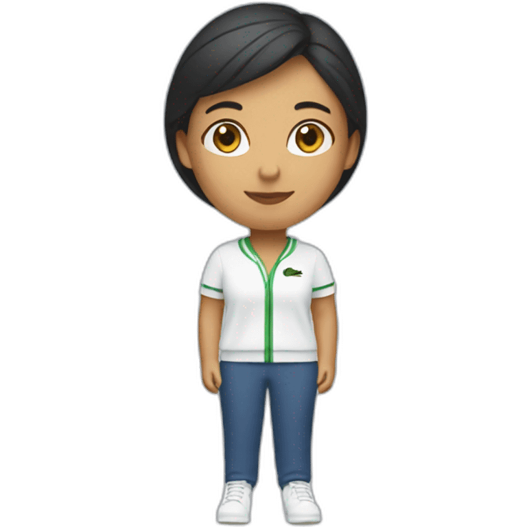 Latin woman using Lacoste  emoji