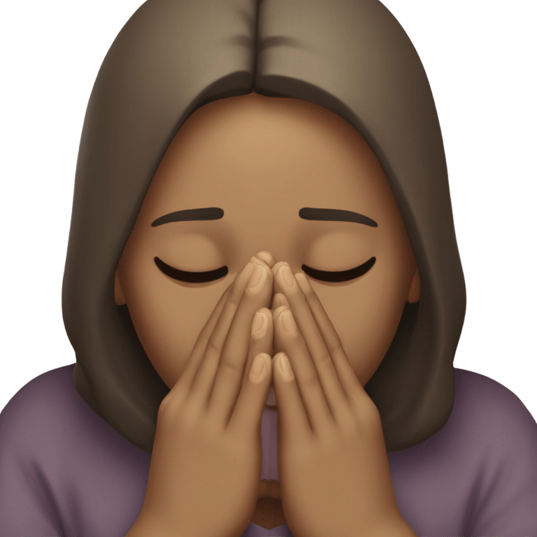 Person praying for an asteroid emoji