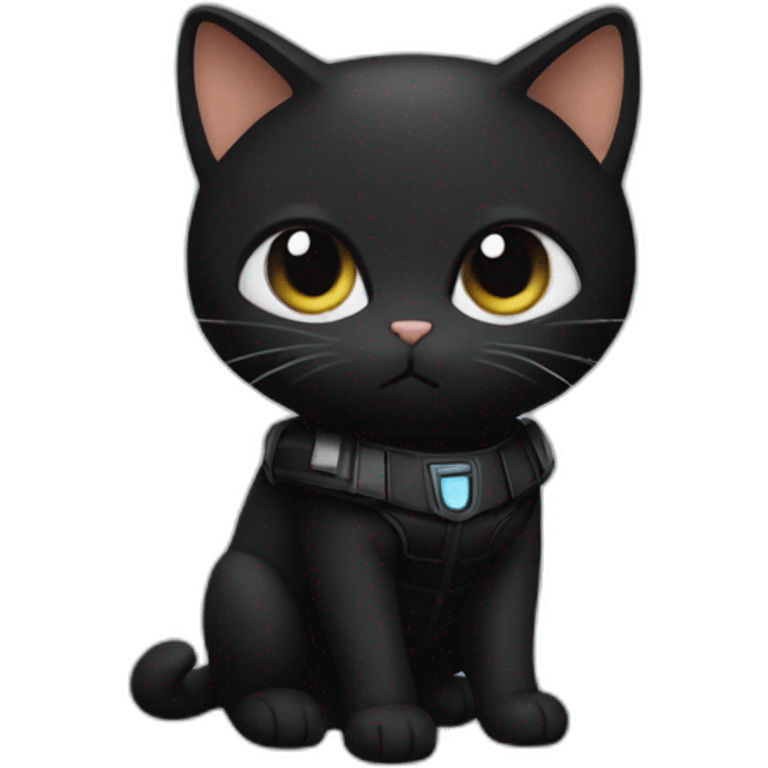 cat in black widow suit emoji