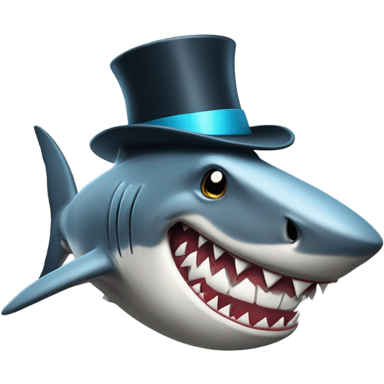 shark with tophat emoji