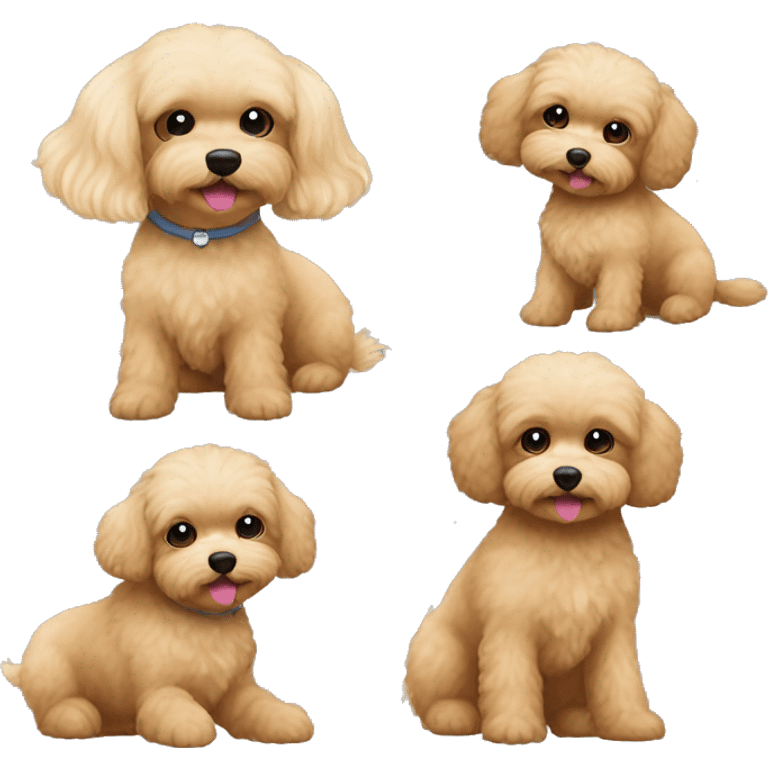 Brown dog maltipoo with girl girl have a blonde hair emoji