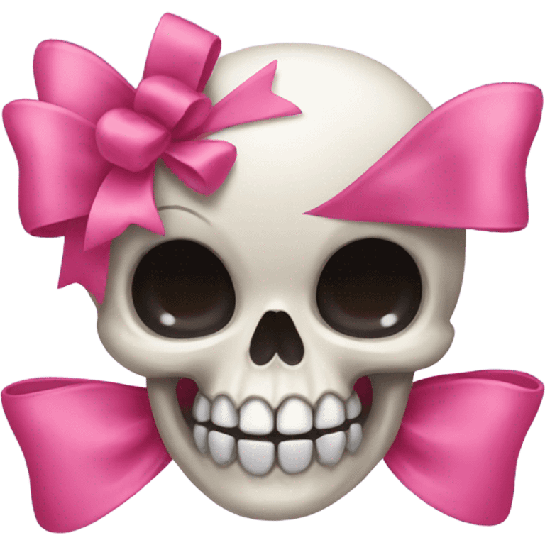 cute skull bow emoji