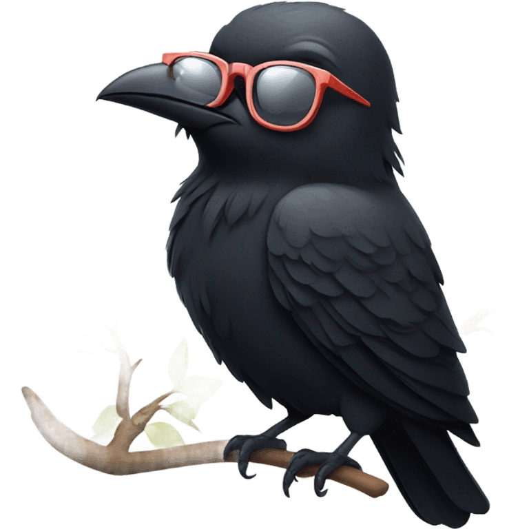 Crow with glasses emoji