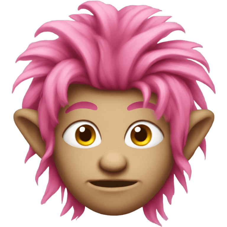 A pink haired troll emoji